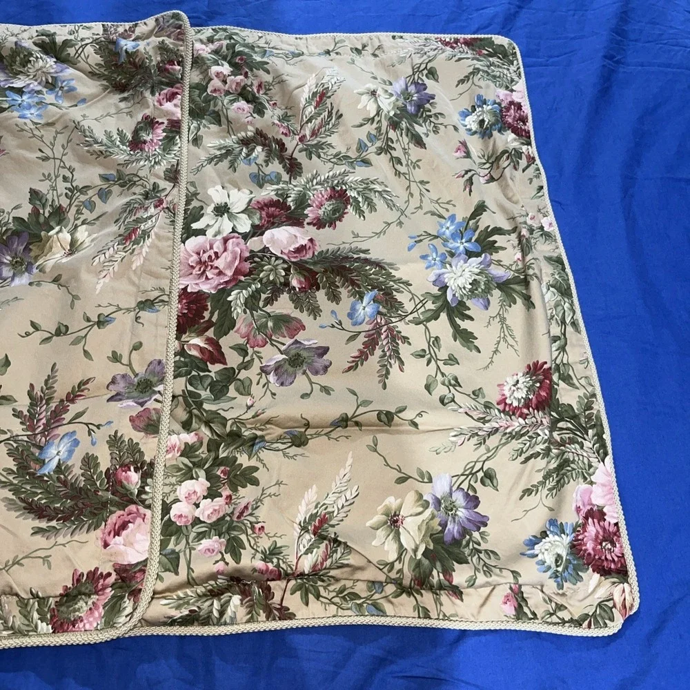 Vintage Ralph Lauren ADRIANA Floral Pillow Shams Cotton European Size Set Of 2